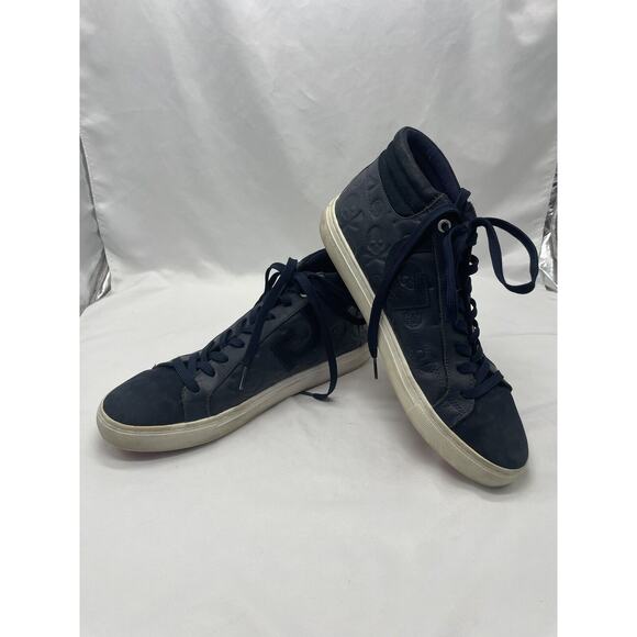 GFore Men 10 Debossed Quarter G Twilight Blue Leather Street Chukka Sneakers - Picture 8 of 13